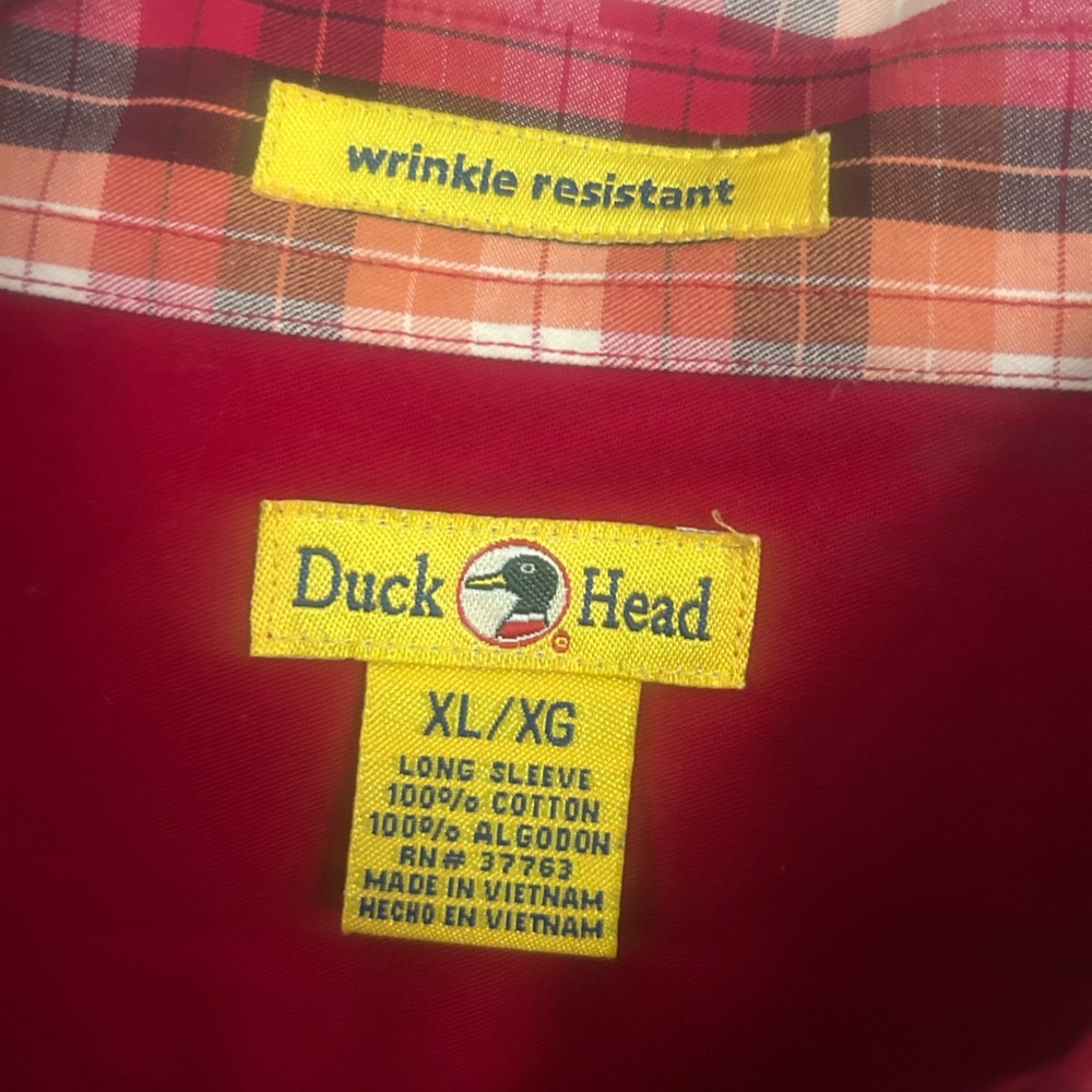 Duck‎ Head Red Plaid Casual Button Down Shirt - Picture 3 of 4
